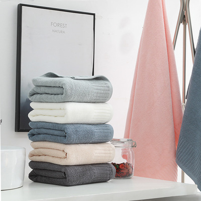 Bath towel pure cotton thickening enlarge soft water uptake household travel adult take a shower Solid Cotton Bath towel