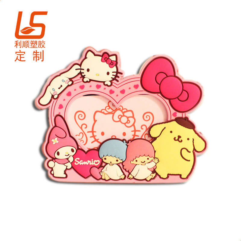 Custom Cartoon PVC Soft Glue Mini Photo Frame 3D Magnetic Photo Frame Refrigerator Sticker Creative Keychain Photo Frame