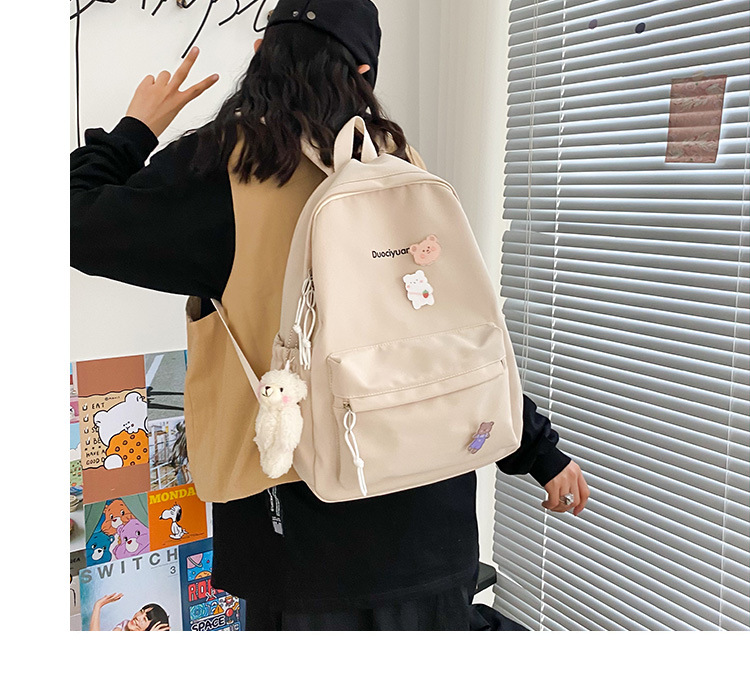 Simple Students Cute School Bag Vintage Soft Backpack display picture 9