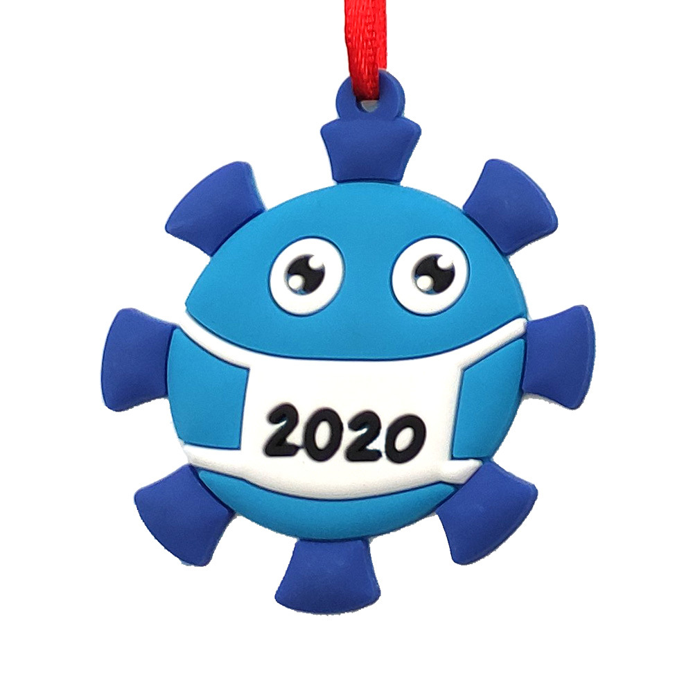 亞馬遜新款2021病毒娃娃聖誕樹挂飾新冠病毒娃娃卡通形像Covid-19
