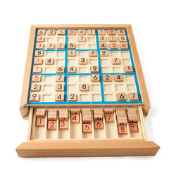 Wooden Sudoku Game Board for Children, Logical Thinking Educational Board Game Toy for Primary School Students