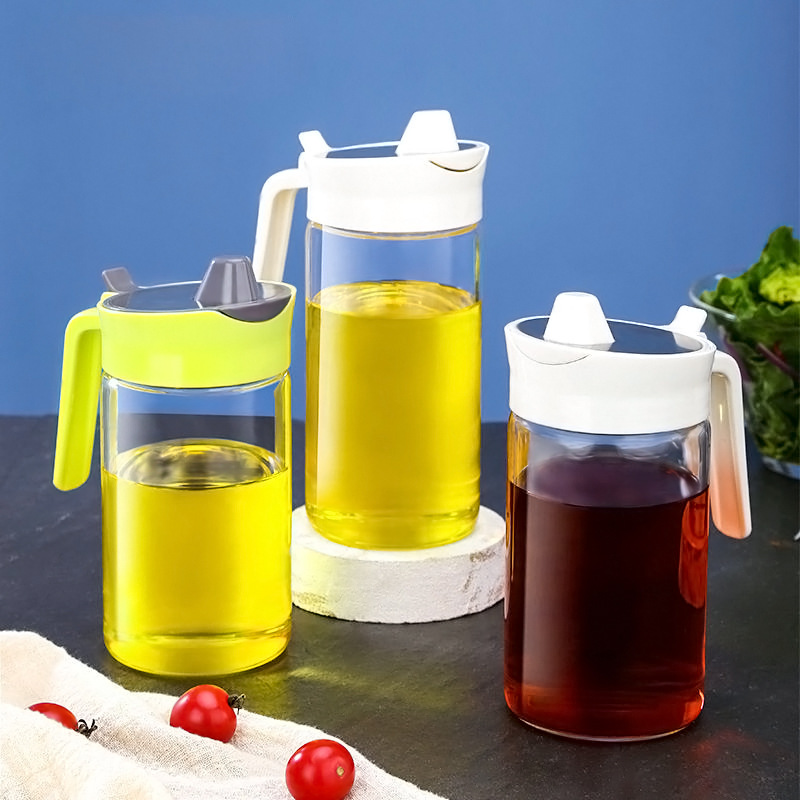 欧式家用玻璃油壶防漏酱油瓶醋壶油罐厨房油瓶单手开盖大容量油壶