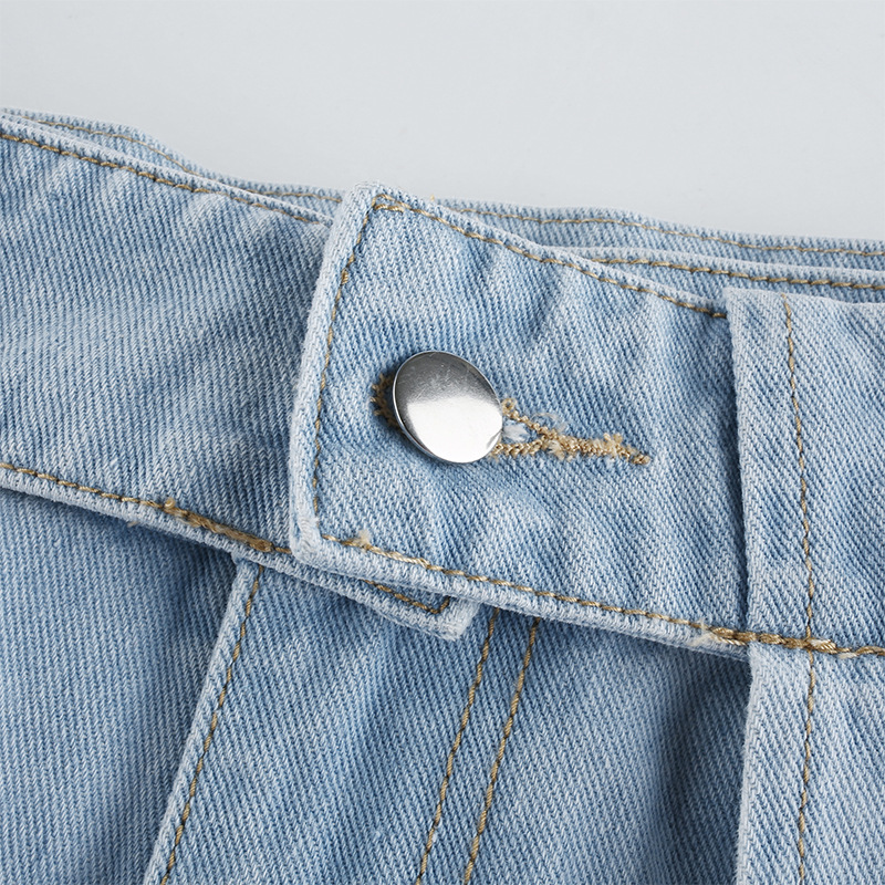 2020 Summer new arrival fashion detachable design high waist hollow jeans for women vintage style Casual pants loose trousers