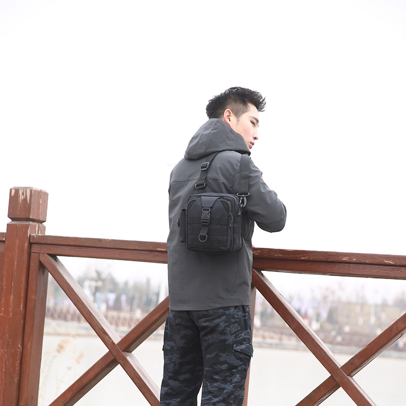 Cross-border outdoor travel crossbody bag, sports waterproof backpack, shoulder bag, multi-functional camouflage tactical bag for commuting to work