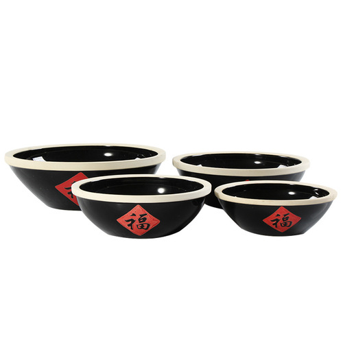 Fu word ceramic small water tank hotel seasoning jar tea photography props retro creative ceramic table setting tea water tank