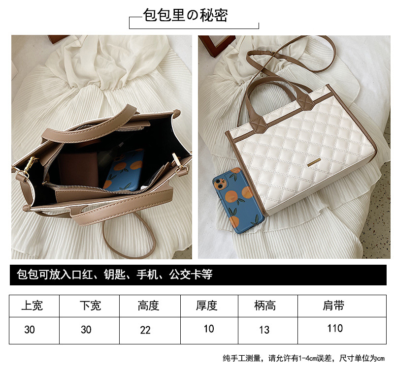 Large-capacity Ladies Bags New Rhombus Embroidery One Shoulder Messenger Fashion Portable Tote Bag display picture 19