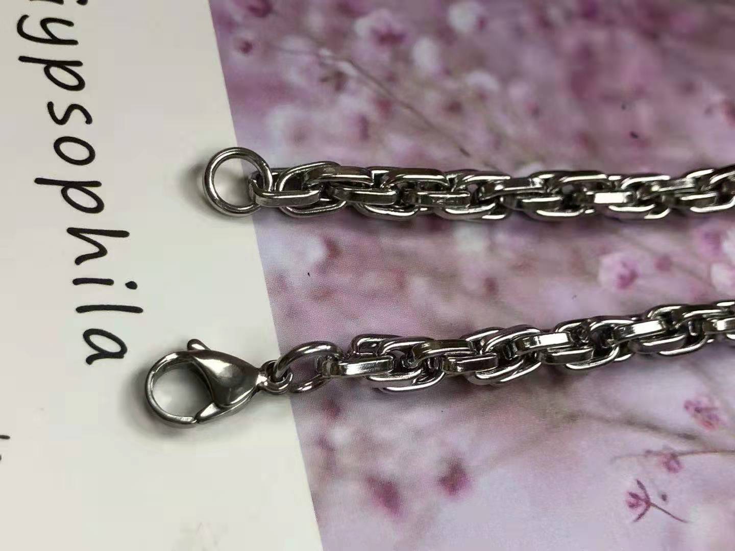 Personalised Twisted Rope Chain Necklace For Men Titanium Steel_voghion.com