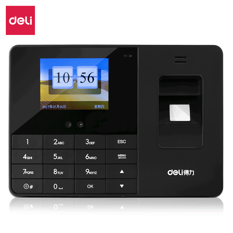 得力3763经济型人脸指纹考勤机 指纹式面部刷脸识别指纹机签到机|ru