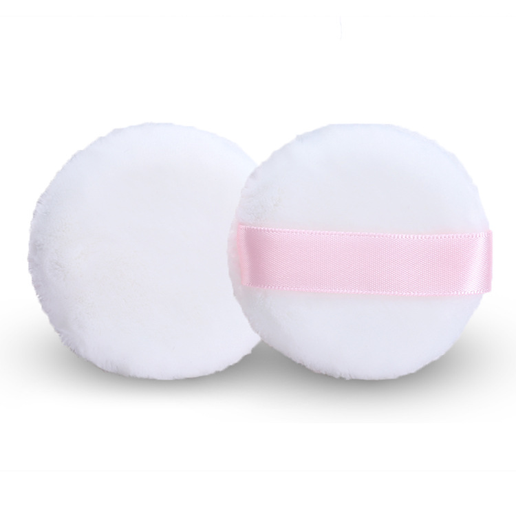 Tamaño pequeño soporte de doble cara soplo de polvo de terciopelo maquillaje redondo soplo de polvo de terciopelo largo polvo suelto herramientas de belleza súper suave flocado soplo de polvo de miel