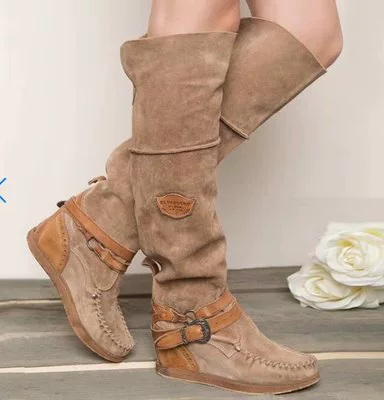 2021 Внешняя торговля женские сапоги с внутренним усилением британская пряжка на поясе высокие сапоги рыцарские сапоги женские сапоги на склоне каблука Большие размеры оптовая продажа с фабрики