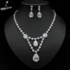 Zirconium for bride, chain, accessory, necklace and earrings, set