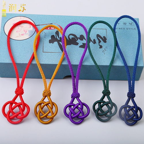 Small Chinese knot double money knot pineapple head hanging accessories DIY handmade gift car hanging rope handle rope