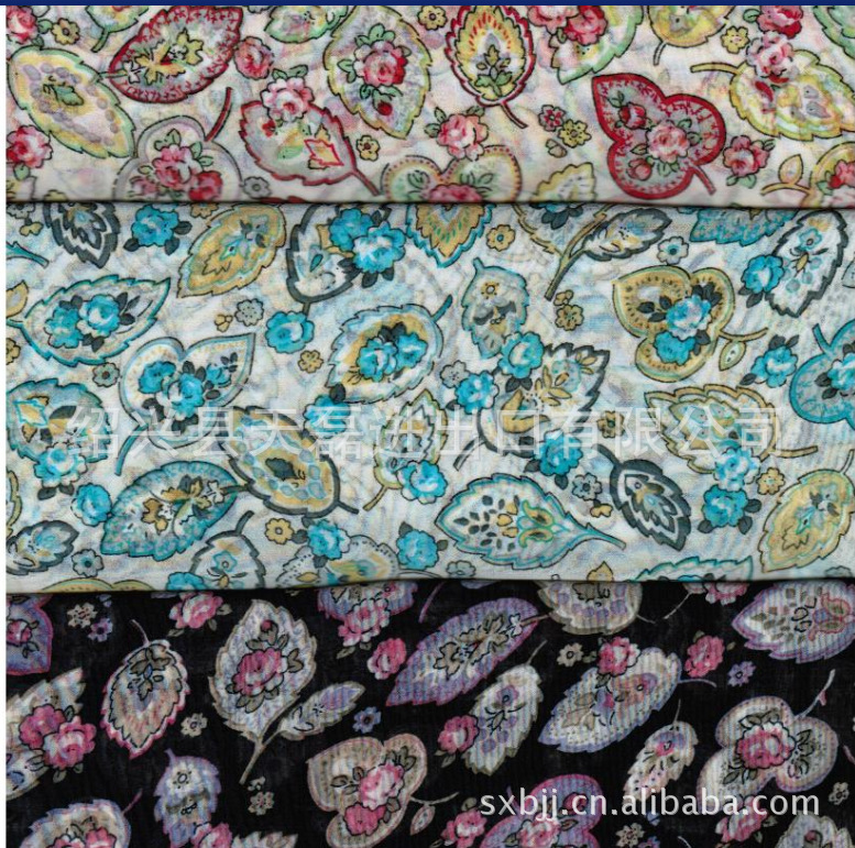 75D雪纺印花，时尚女装连衣裙，裤裙，吊带裙等