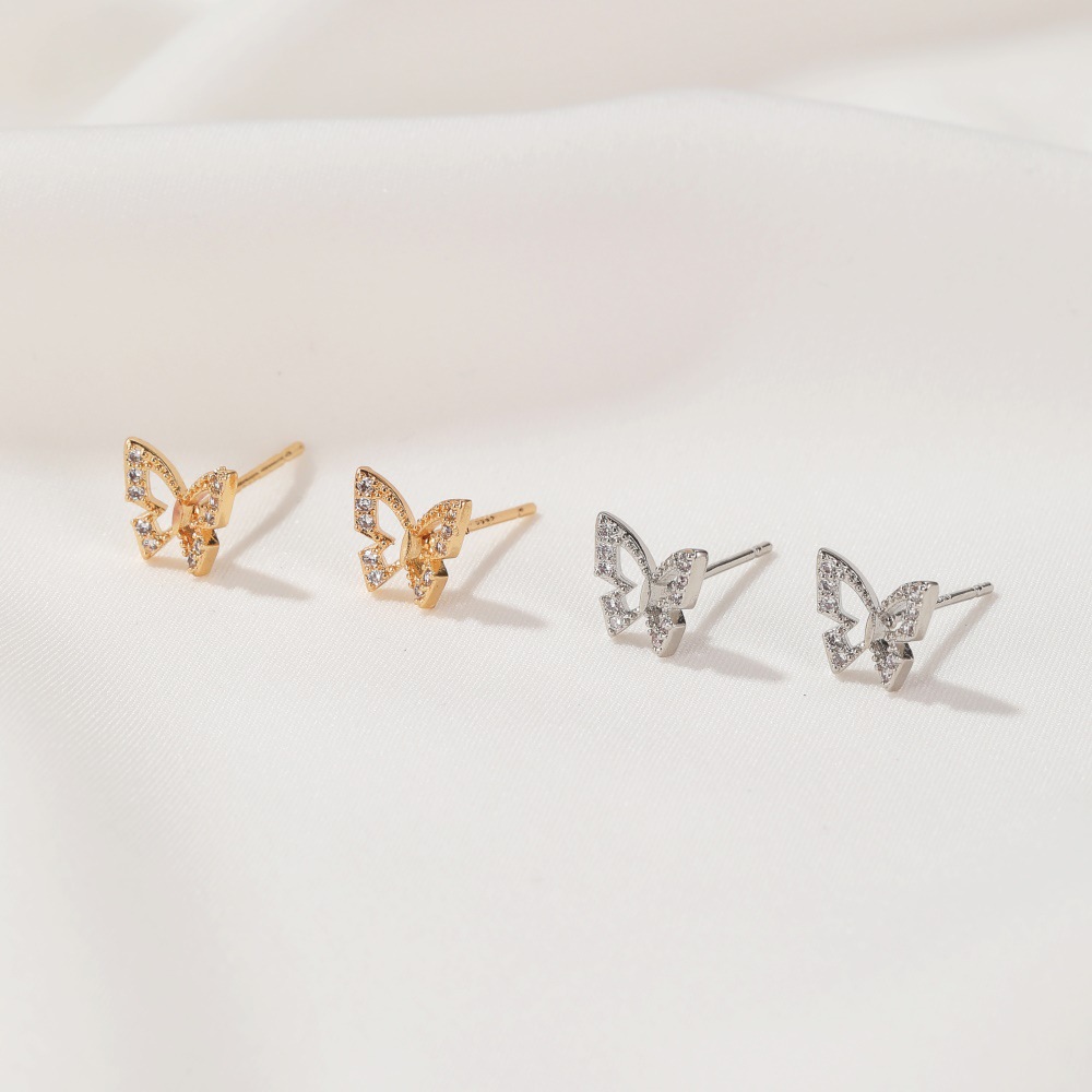 New Hollow Butterfly Earrings Diamond  Earrings Trend Earrings Wholesale Nihaojewelry display picture 6