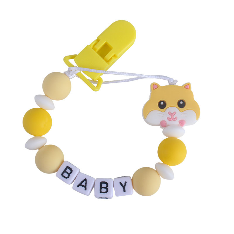 Bebé de plástico clip de chupete bebé calmante silicona chupete cadena hamster teether palo anti-caída de la cadena