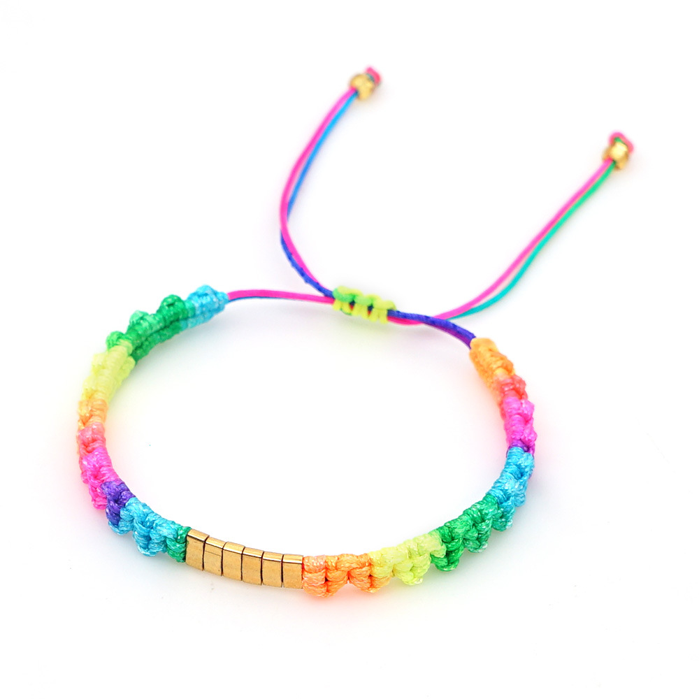 Bracelet Arc-en-ciel Dégradé Bohème Tissé À La Main display picture 16