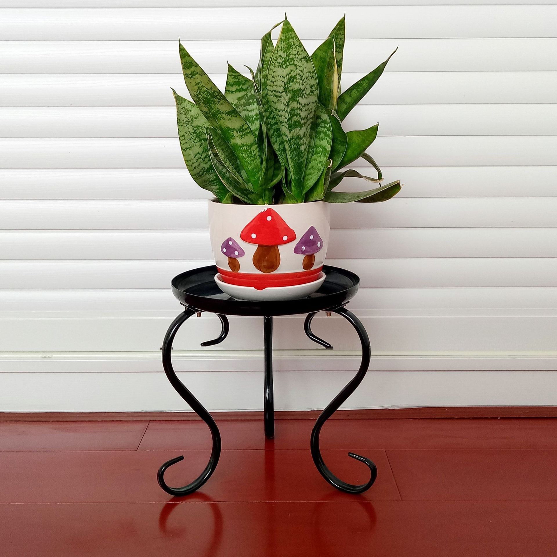23# Wholesale European-style single-layer floor-standing iron flower stand balcony living room flower pot rack minimalist reinforced small flower stand