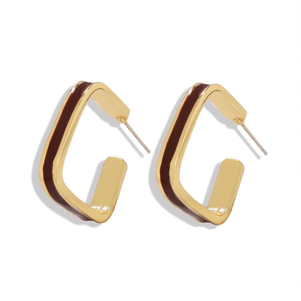 Fashion Earrings For Women 925 Silver Needle Simple Geometric Graphics Fashion Paint Earrings display picture 6