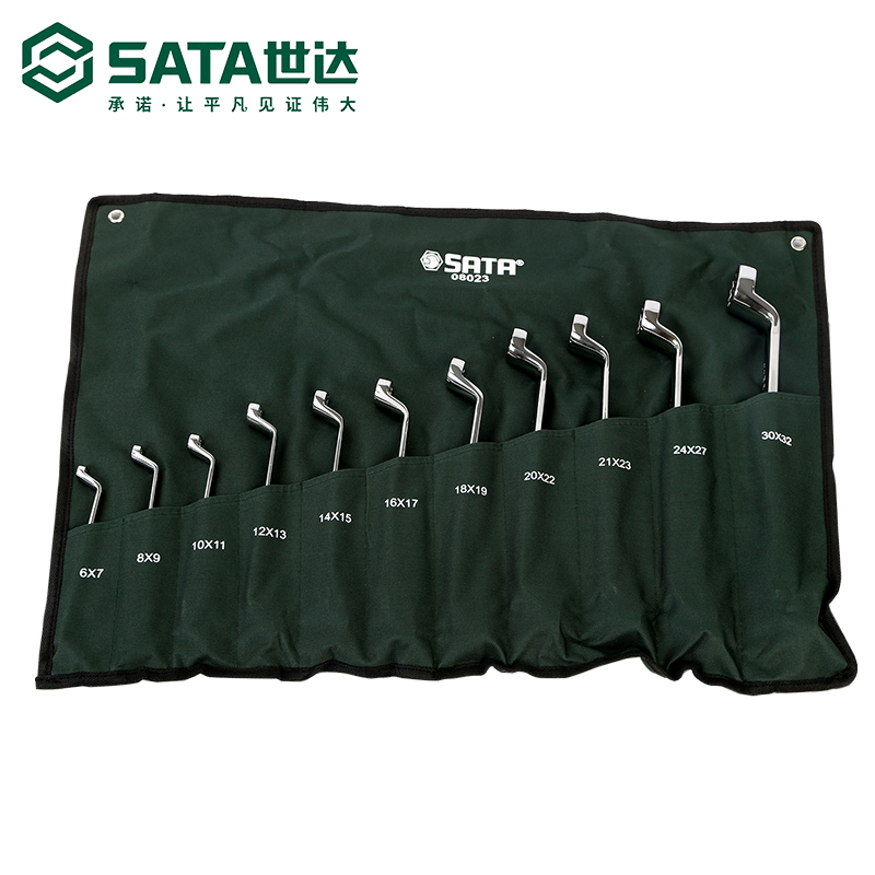 08023 11件全抛光高颈双梅花扳手组套,08023/世达