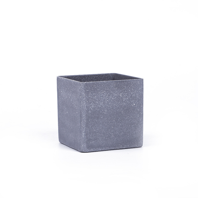 Wholesale of creative flower POTS, floor-standing vases, potted plant decorations, simple square melamine flower POTS for shopping malls and hotels detail image 6