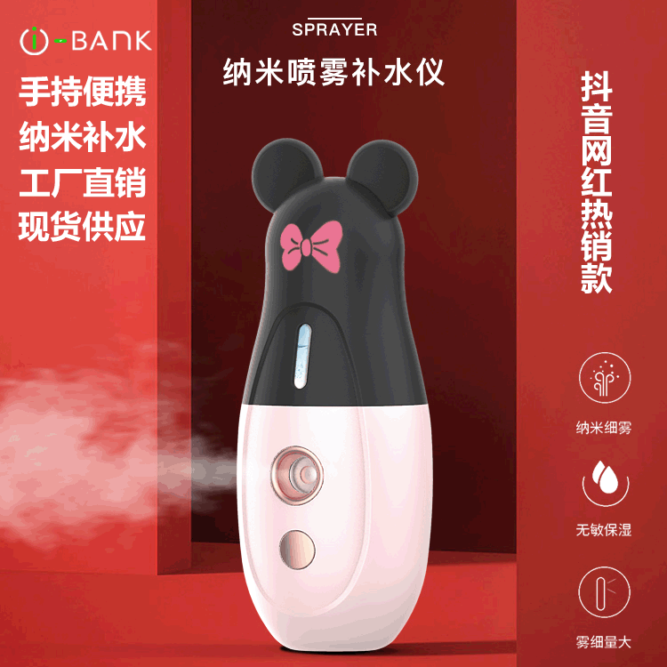 跨境热销纳米喷雾便携手持蒸脸仪加湿器卡通迷你补水润眼仪喷雾仪|ru