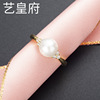 Fashionable ring from pearl, comfortable zirconium, silver 925 sample, micro incrustation