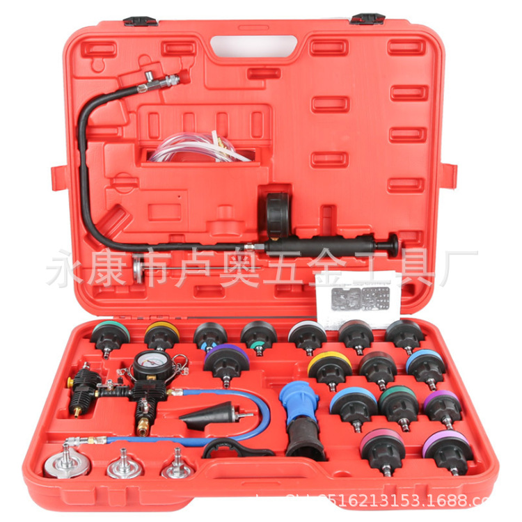 27 herramientas de prueba de fugas de presión del tanque de agua del automóvil anticongelante líquido de reemplazo del relleno del medidor de presión del tanque de agua