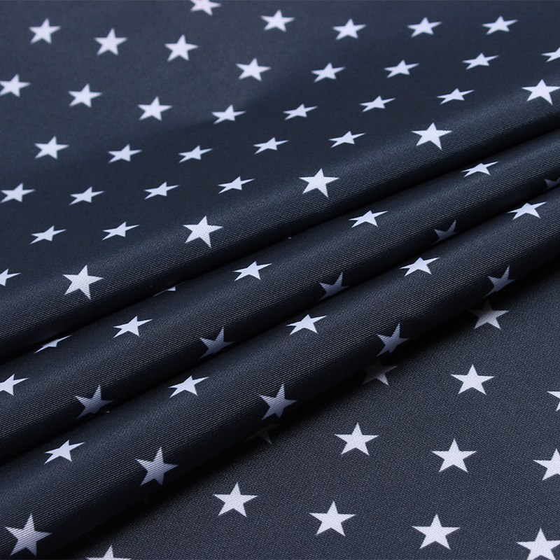 现货热销320D塔丝隆星星印花防水箱包围裙布摇篮布购物袋涤纶面料