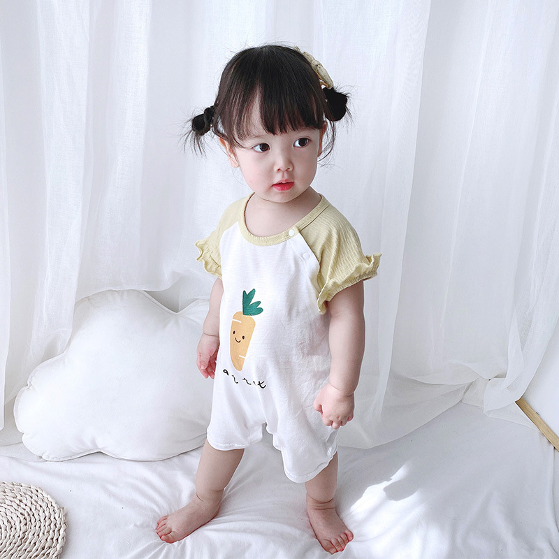 Short-sleeved Cartoon Carrot Printed Shorts Baby Romper Wholesale Nihaojewelry display picture 15