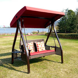 新款红豆秋千双人位情侣摇椅吊蓝庭院别墅休闲吊椅阳台编藤秋千