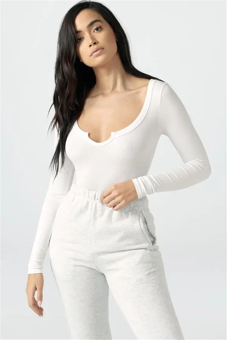 V-neck long-sleeved one-piece bottoming shirt   NSLD15405