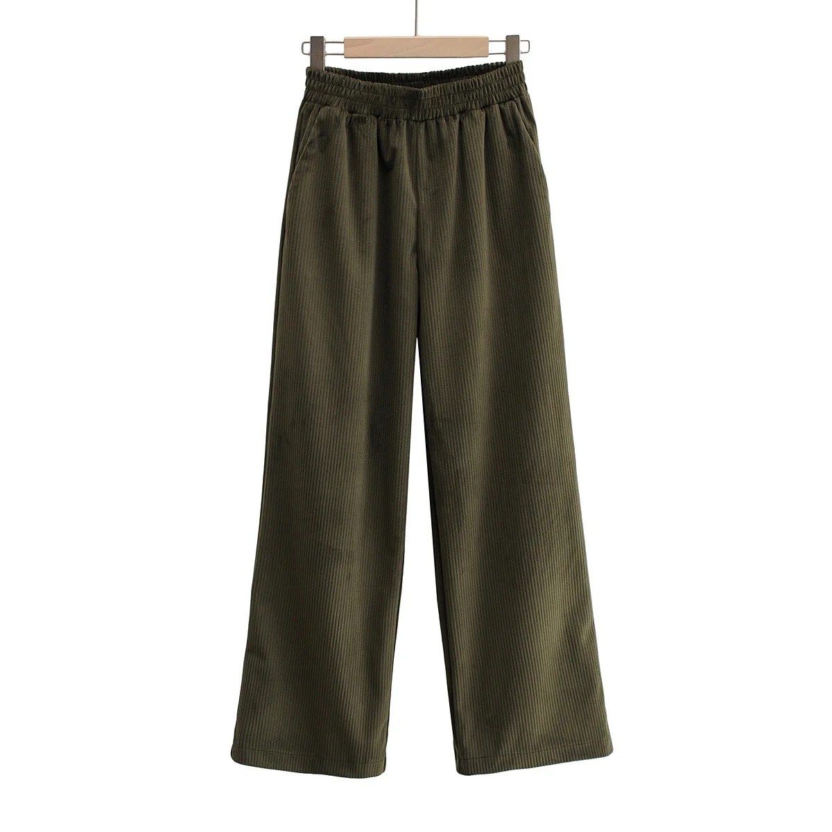 high waist loose corduroy wide-leg pants NSHS34191