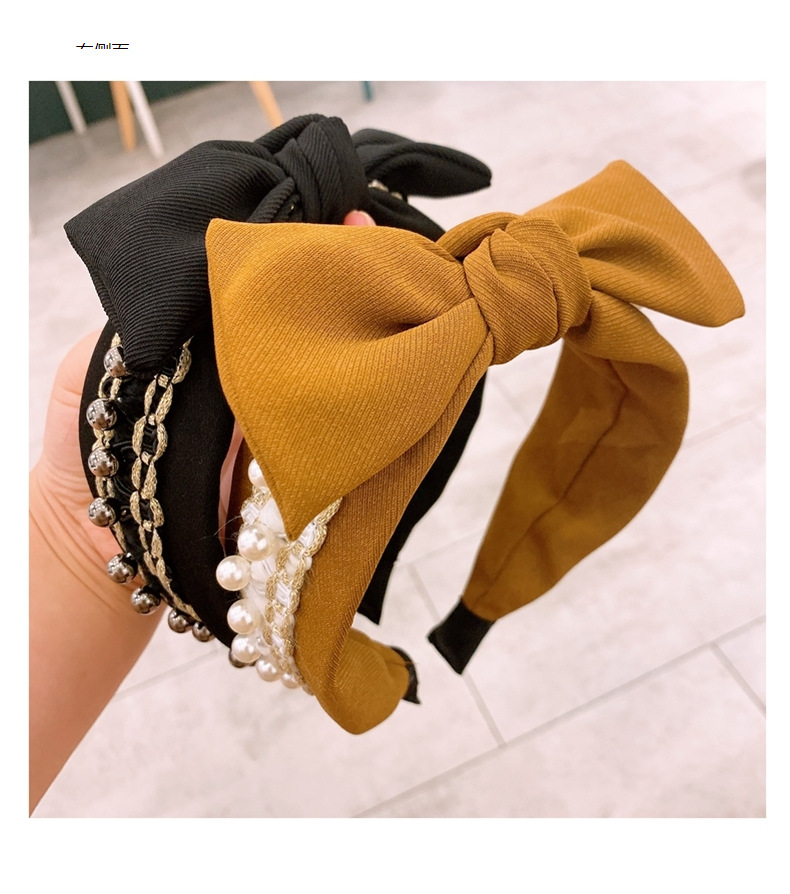 New Retro  Pearl Handmade Tassel  Bow Knot Headband display picture 8