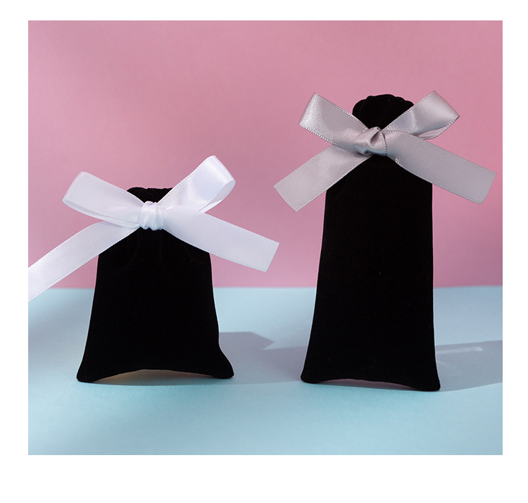 Simple Style Style 1 Piece Flannel Simple Style Daily Bow Knot Jewelry Packaging Bags