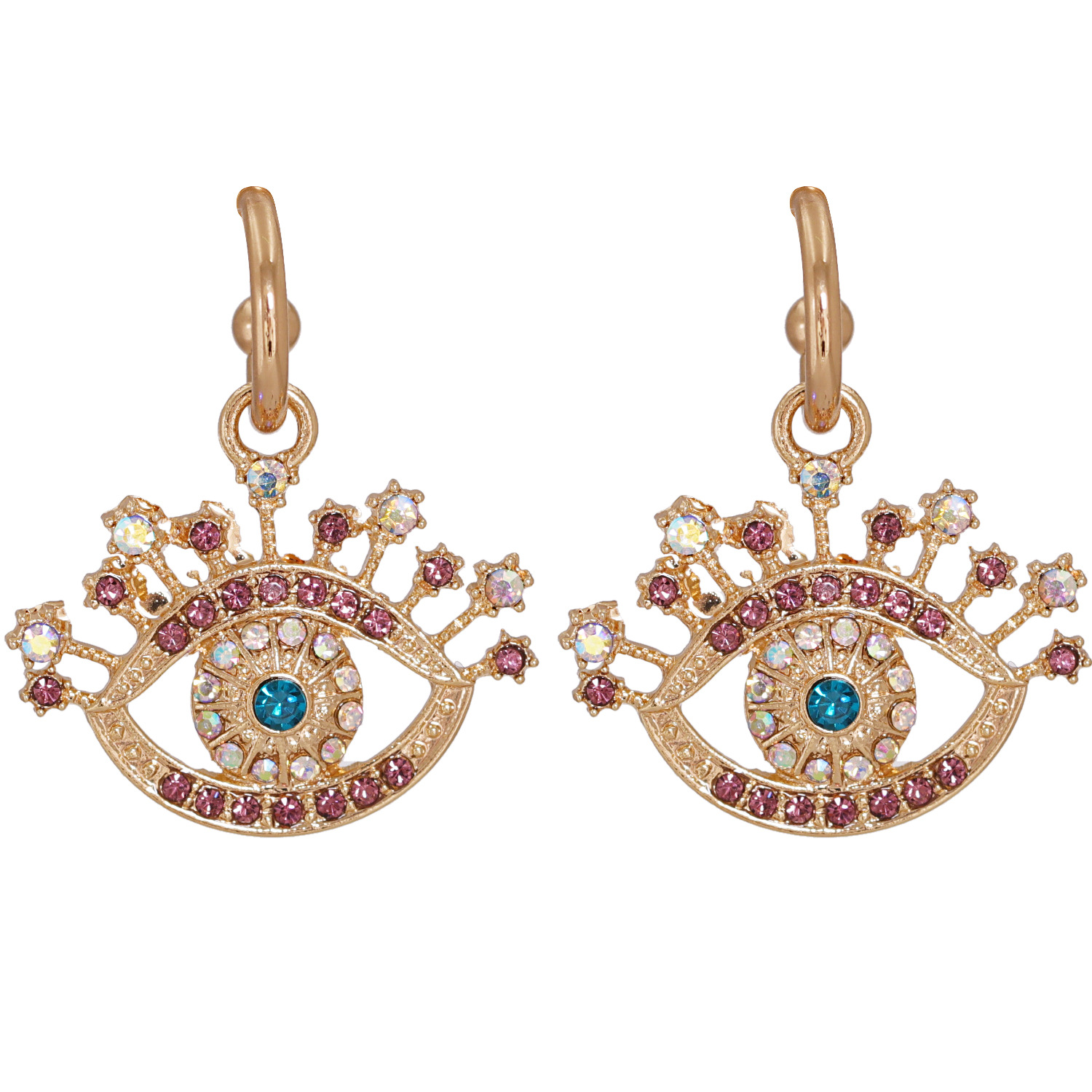 Fashion  Color  Diamond  Eyes Wild Earrings display picture 3