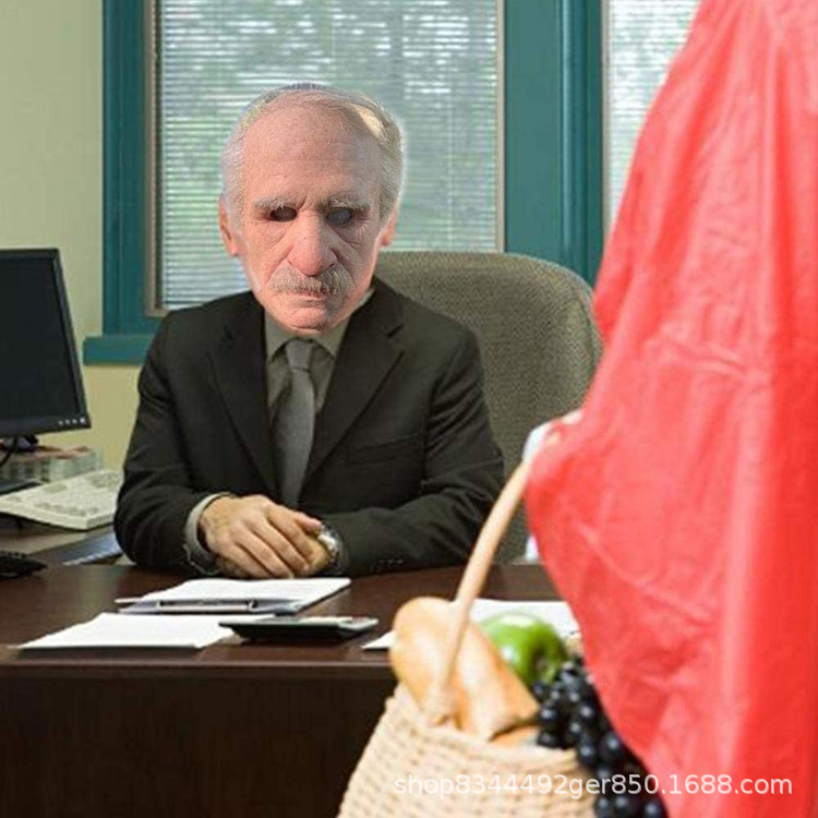 Viejo hombre máscara cabeza cubierta Calvo viejo abuelo peluca horror máscara independiente soporte popular Halloween nuevo