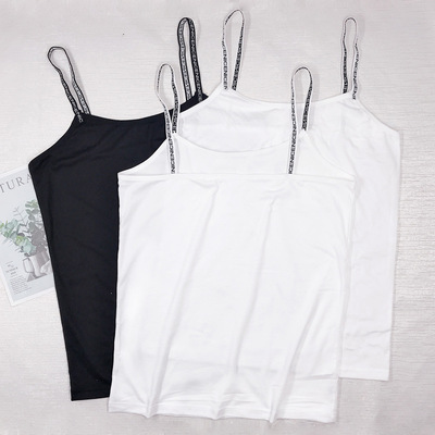 英文字母肩帶女士吊帶背心女夏百搭打底衫外穿修身【10件裝】