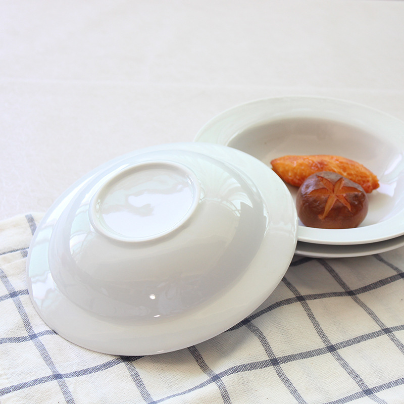 7 pulgadas sombrero de paja placa cerámica plato sopa occidental dinnerplate