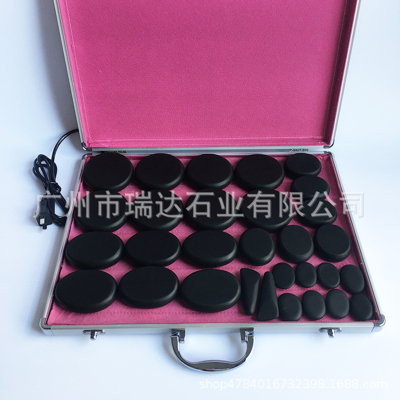 Heating Box suit 30-piece massage hot compress spa essential oil volcanic stone back scraping Meridian Health Care