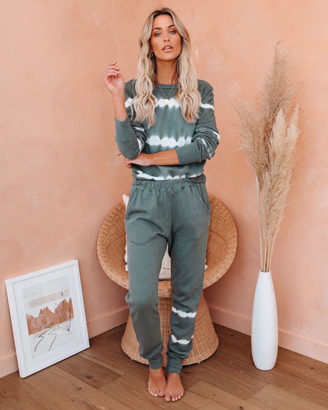 Spring and summer 2020 new European and American foreign trade new home wear casual wear two piece women's long sleeve trousers home set