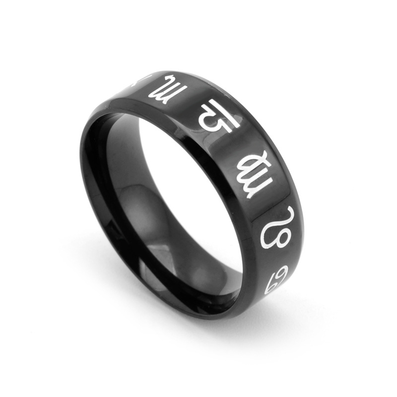 Simple Style Symbol Titanium Steel Plating Couple Rings display picture 1