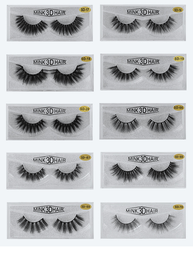 Sweet Solid Color Imitation Mink False Eyelashes 1 Pair display picture 4