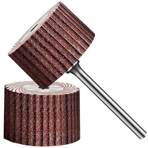 Live handle louver wheel grinding head louver sandpaper abrasive cloth root carving grinding head polishing cylindrical handle electric grinding head