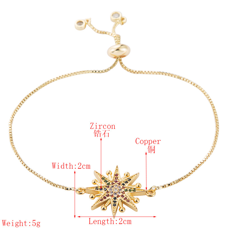 Fashion Jewelry Gold Color Creative Cross Bracelet Micro-set Zircon Rainbow Bracelets Wholesale Nihaojewelry display picture 1