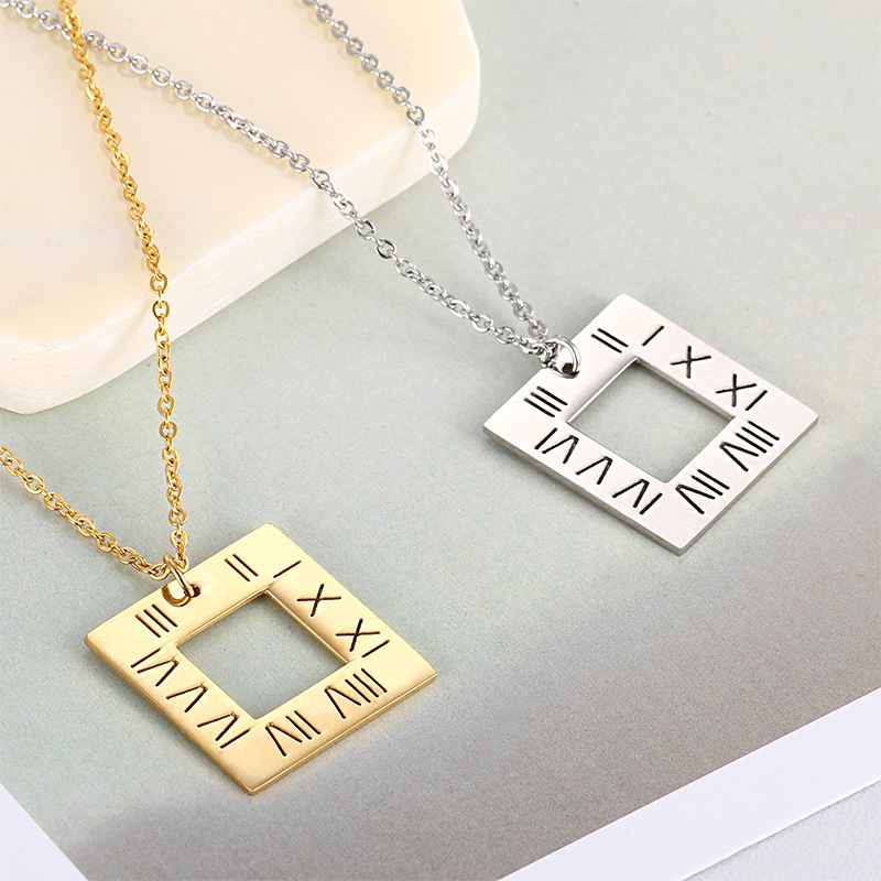 304 Stainless Steel Material Letter Pattern PVD Coated 18K Gold Plated Letter Titanium Steel Fashion Waterproof Non Tarnish 304 Stainless Steel Pendant Necklace