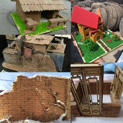 Brick and Tile Model Handmade DIY Sand Table House Building Landscape Simulation Cement Brick Small Brick