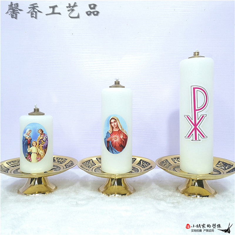 Lámpara de mantequilla Altar lámpara cobre un par Candelabro moderna mesa cera aceite principal decoración la Sala