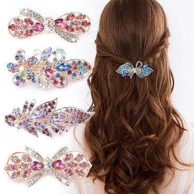 成人发夹韩版小号马尾夹横夹顶夹弹簧夹边夹发卡水晶镶钻发饰品|ms