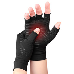 Pressure Protective Gloves Copper Fiber Copper Ion Deodorant Gloves Silicone Anti-Slip Shrink Training Half Finger