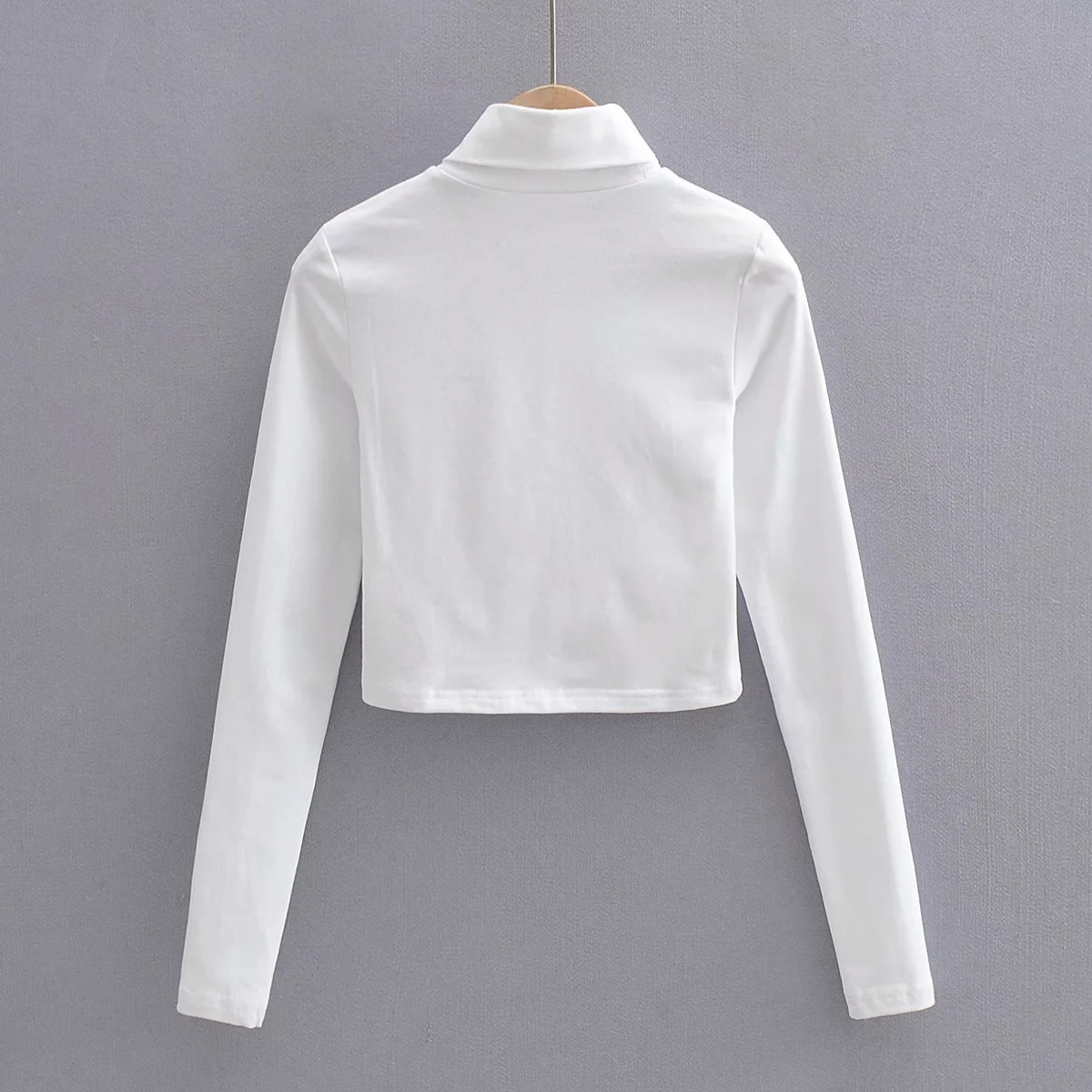 long-sleeved high neck solid color bottoming shirt  NSAC19411